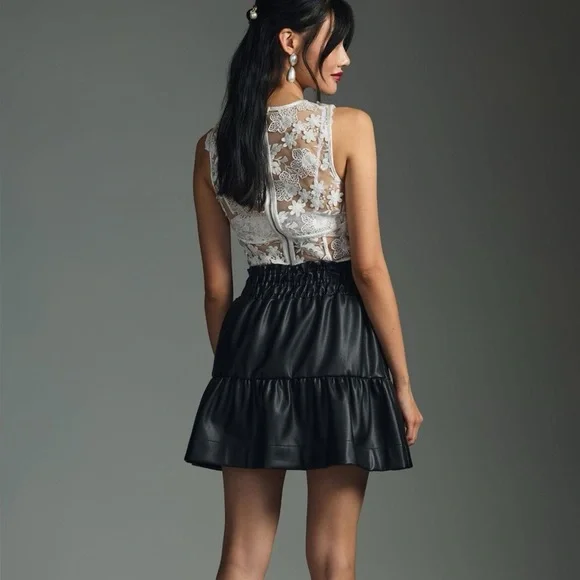 the somerset mini dress faux leather edition Juliette Leather Mini Dress – SIMKHAI main image 1